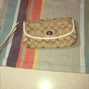 Coach Wristlet Cream color